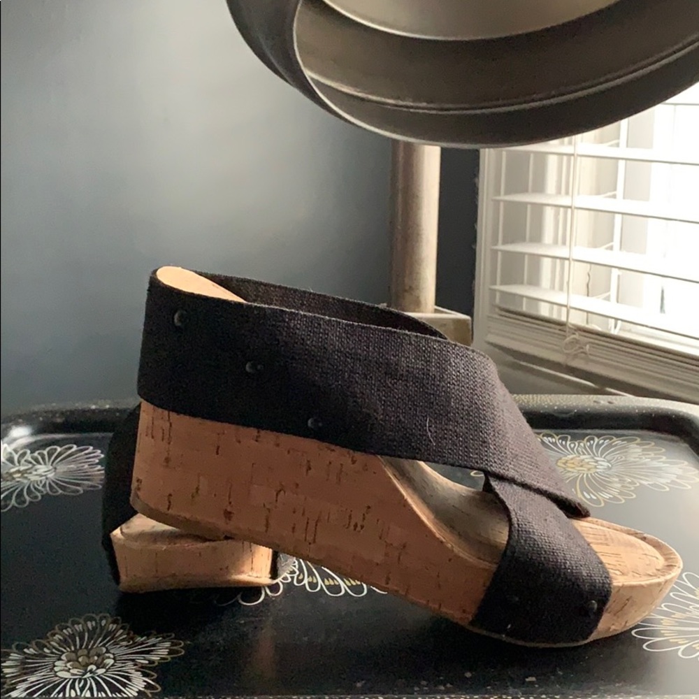 Lucky Brand slip on cork wedges